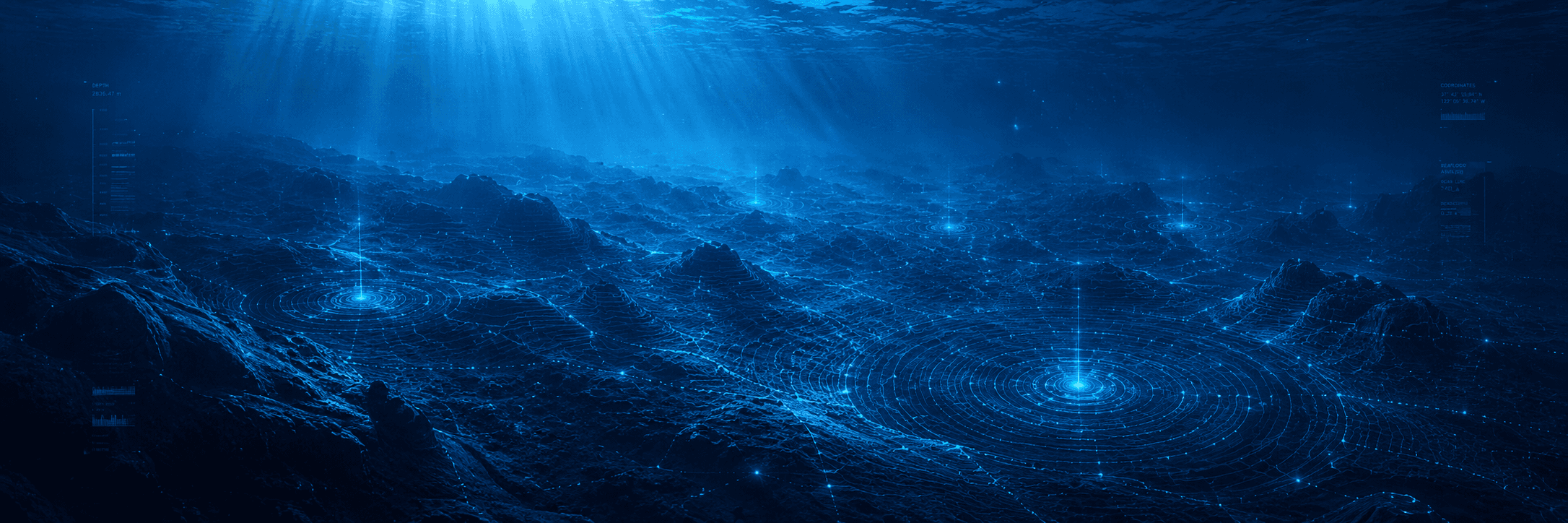 Open ocean surface with deep blue water