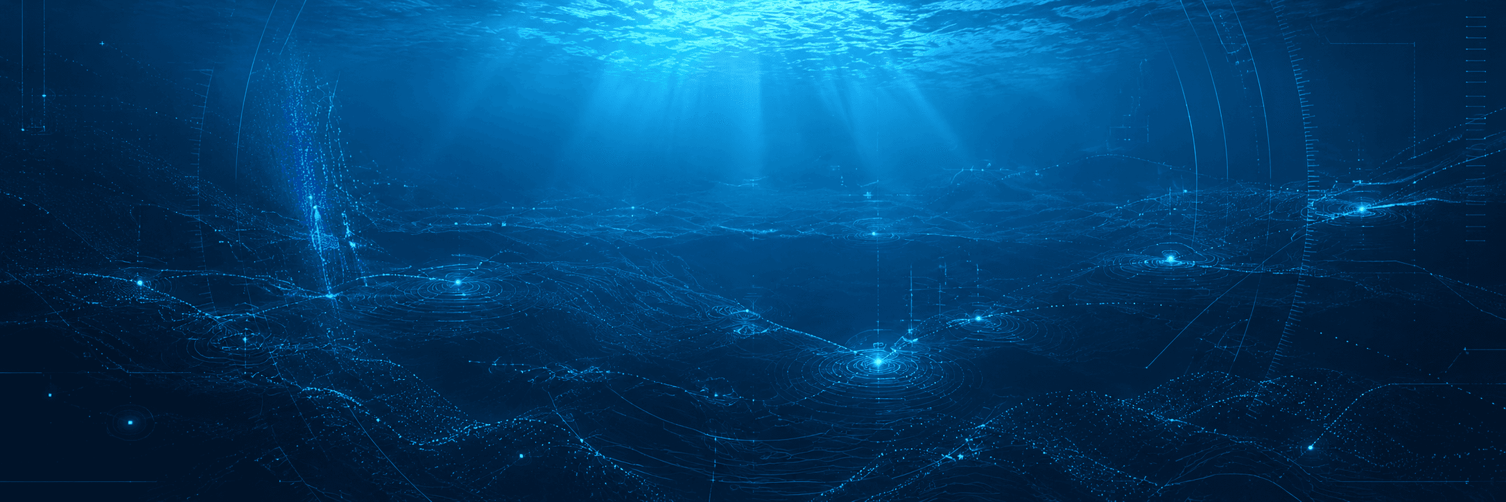Open ocean surface with deep blue water