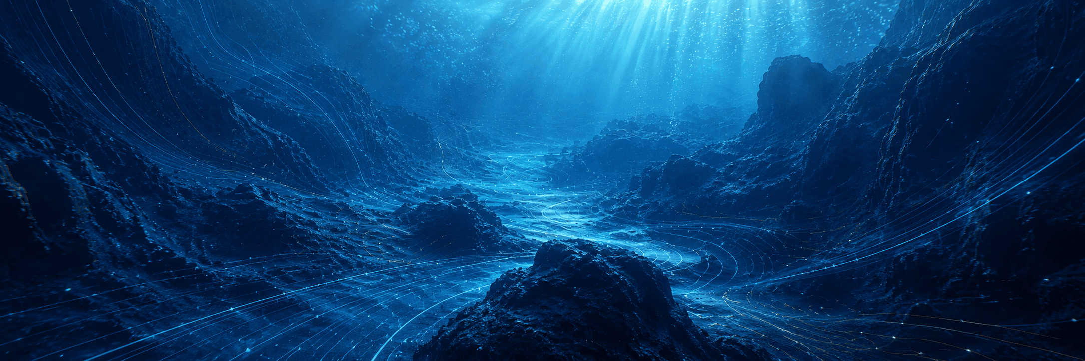 Open ocean surface with deep blue water